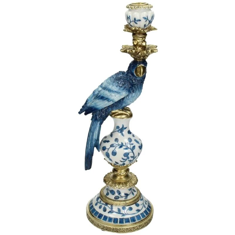 Candle Holder - Dutch Blue Parrot ↑ 40 Cm 2 Candle Holder - Dutch Blue Parrot ↑ 40 Cm - Image 2