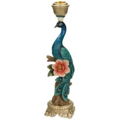 Candle Holder - Peacock Multi - β 29 Cm
