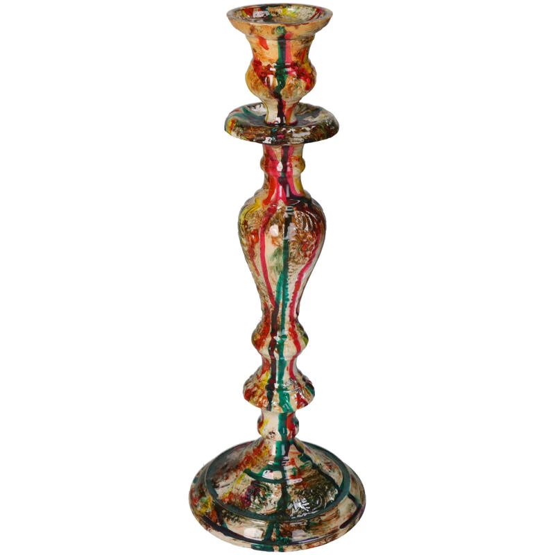 Candleholder - Painted Multicolor - ↑ 33 Cm 1 Candleholder - Painted Multicolor - ↑ 33 Cm