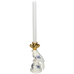 Candle Holder - Bird Porcelain - Delfts Blue β 21 Cm
