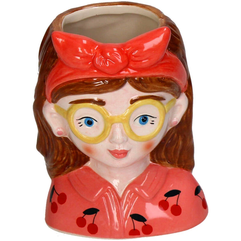 Mini Flower Pot Multi Color - Bobbi - Face Head - 10.5 Cm 2 Mini Flower Pot Multi Color - Bobbi - Face Head - 10.5 Cm - Image 2