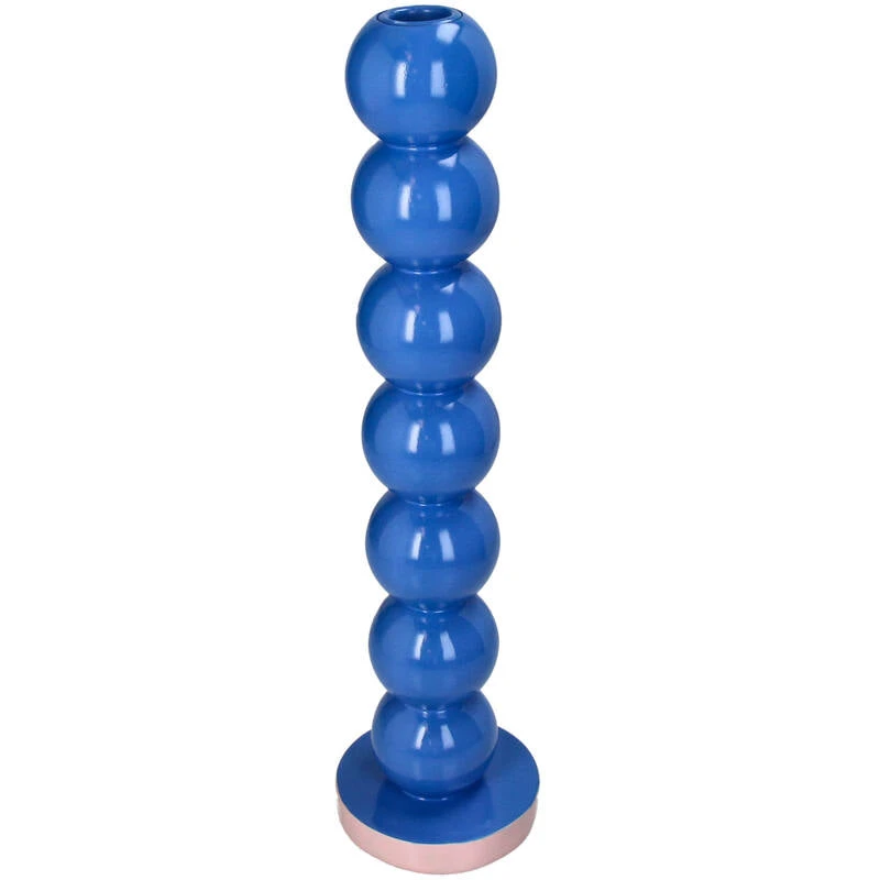 Smiley Blue Balls Candle Holder 9x9x36cm - Candle Stick Holder 2 Smiley Blue Balls Candle Holder 9x9x36cm - Candle Stick Holder - Image 2