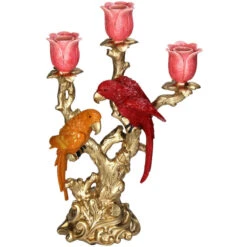 Candle Holder Bird Red & Orange Multi - 37.5 Cm -UrbanJngl Terrarium Plants Kandelaar vogel red en orange 37.5cm