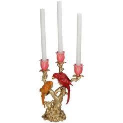 Candle Holder Bird Red & Orange Multi - 37.5 Cm -UrbanJngl Terrarium Plants Kandelaar vogel red en orange 37.5cm 4