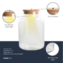 Terrarium Bottle 'Little Milky' - Incl. LED Cork - Closed Terrarium Ø 17 Cm ↑ 25 Cm 6 Terrarium Bottle 'Little Milky' - Incl. LED Cork - Closed Terrarium Ø 17 Cm ↑ 25 Cm -UrbanJngl Terrarium Plants Terrarium fles trendhero little milky