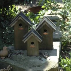 ESSCHERT DESIGN Blue Tit Birdhouse - Nesting Box - Bitumen Roof -UrbanJngl Terrarium Plants Vogelhuis Nestkast Vogels Tuin Trendhero4