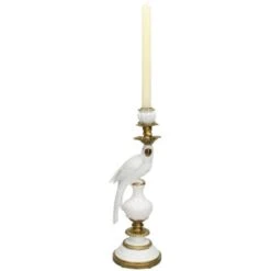 Candle Holder With White Bird - ↑ 40 Cm -UrbanJngl Terrarium Plants XET 7274 2