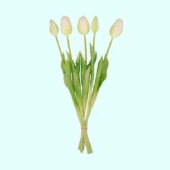 Tulip Bouquet – 5 Pieces – Various Colours – ‘Real Touch’ Artificial Tulips – 42 Cm 13 Tulip Bouquet – 5 Pieces – Various Colours – ‘Real Touch’ Artificial Tulips – 42 Cm -UrbanJngl Terrarium Plants boeket witte tulpen kunst WitWeb