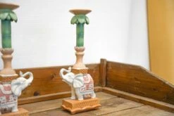 Candle Holder - Elephant Natural/Pink - Polyresin - ↑ 34,5 Cm -UrbanJngl Terrarium Plants candle holder elephant 04275