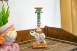 Candle Holder - Elephant Natural/Pink - Polyresin - ↑ 34,5 Cm -UrbanJngl Terrarium Plants candle holder elephant 04277