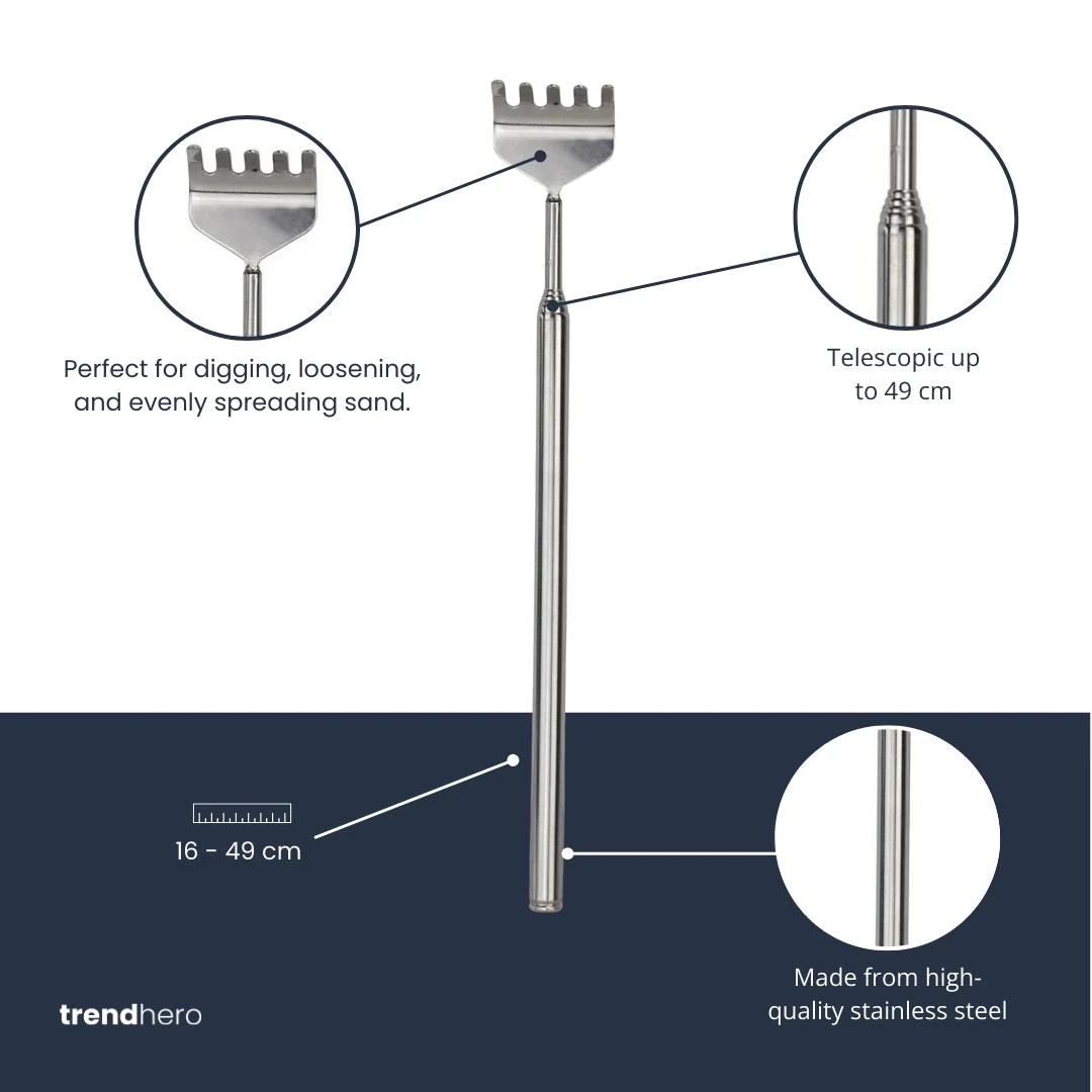Terrarium Tool - Rake - 16-49 Cm - Telescopic - Stainless Steel 2 Terrarium Tool - Rake - 16-49 Cm - Telescopic - Stainless Steel - Image 2