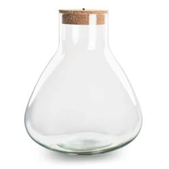 Terrarium Bottle 'Sam XL' - Incl. LED Cork - Closed Terrarium Ø 30 Cm ↑ 32 Cm -UrbanJngl Terrarium Plants sam xl terrarium flaschengarten