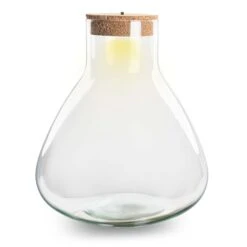 Terrarium Bottle 'Sam XL' - Incl. LED Cork - Closed Terrarium Ø 30 Cm ↑ 32 Cm -UrbanJngl Terrarium Plants sam xl terrarium flaschengarten mit licht