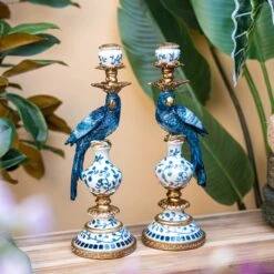 Candleholder - Dutch Blue Parrot ↑ 40 Cm - Right -UrbanJngl Terrarium Plants trendhero deco kersten square 06116 2