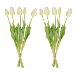 Tulip Bouquet – 10 Pieces – Mixed Colours – ‘Real Touch’ Artificial Tulips – 42 Cm (white/green) -UrbanJngl Terrarium Plants tulpen 2 10stuks kunstbloemen WitWebWit 7f2eb38e adb2 4c0c 9869 167ed5f62263