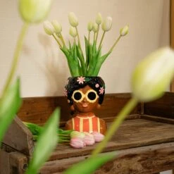 Tulip Bouquet – 10 Pieces – Mixed Colours – ‘Real Touch’ Artificial Tulips – 42 Cm (white/green) -UrbanJngl Terrarium Plants tulpen met vaas kunstbloemen wit a699d911 28e1 4112 8fa8 f7700377435d