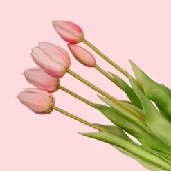Tulip Bouquet – 10 Pieces – Mixed Colours – ‘Real Touch’ Artificial Tulips – 42 Cm (white/green) -UrbanJngl Terrarium Plants tulpen roze kunstRozeWeb1 c3a7c9a6 abc5 4e2f b95c 7eb59b9657a8